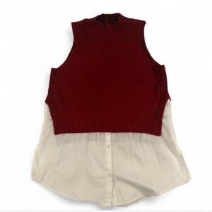 Altar'd State Red and White Sleeveless Blouse tunic size medium